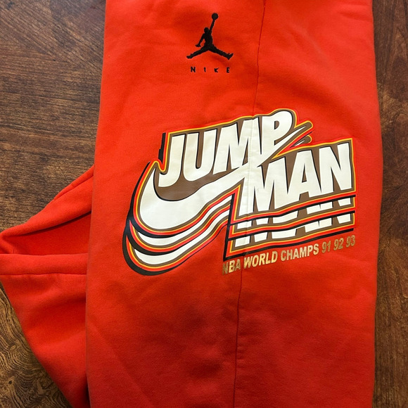 Nike Jordan Jumpman Joggers Mens XXL Red NBA Champs Core Fleece Heavy Weight - Picture 10 of 14